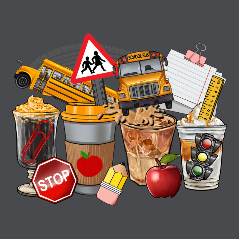 School Bus Coffee Cups Zipper Hoodie by FaDigitalArtStudio | Teevron