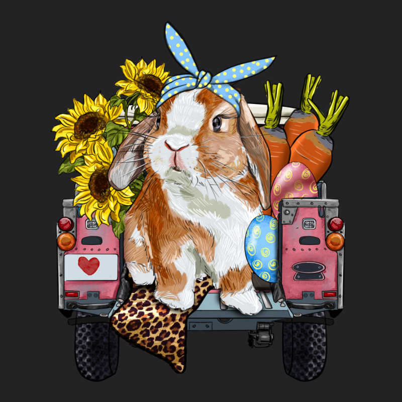 Easter Truck With Bunny Sunflowers And Eggs Vintage Tee by RanaPortraitStore | Teevron