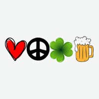 Funny St Patricks Day Love Peace Clover And Beer Urban Heavy Tee | Teevron