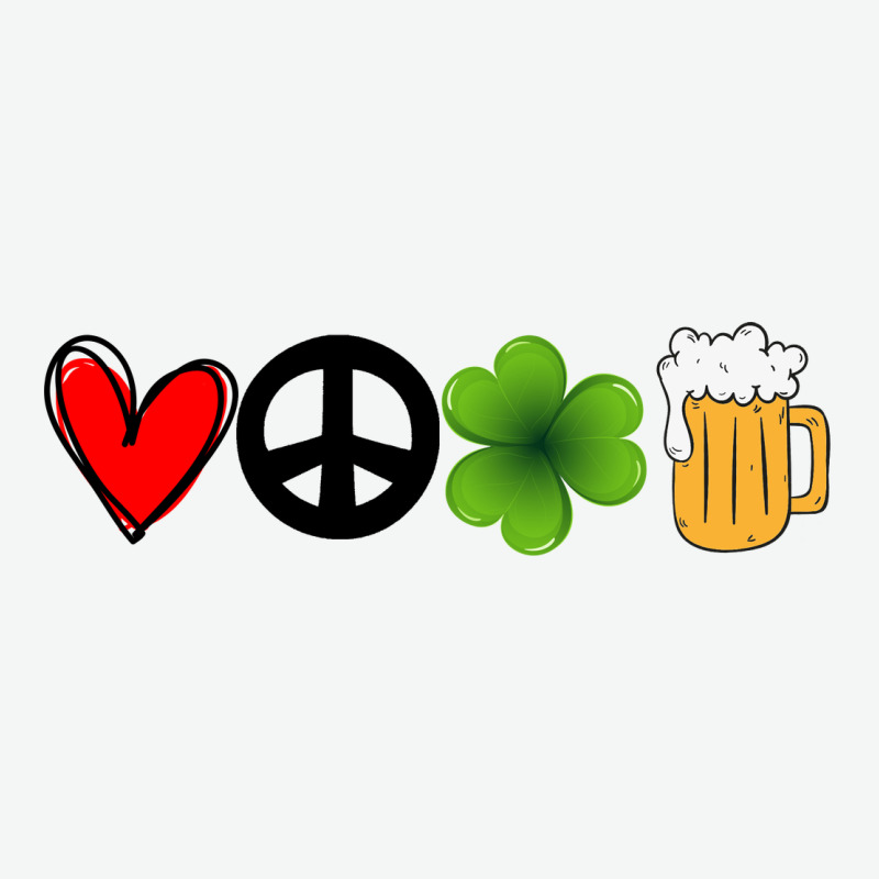 Funny St Patricks Day Love Peace Clover And Beer Urban Heavy Tee by Bettercallsaul | Teevron
