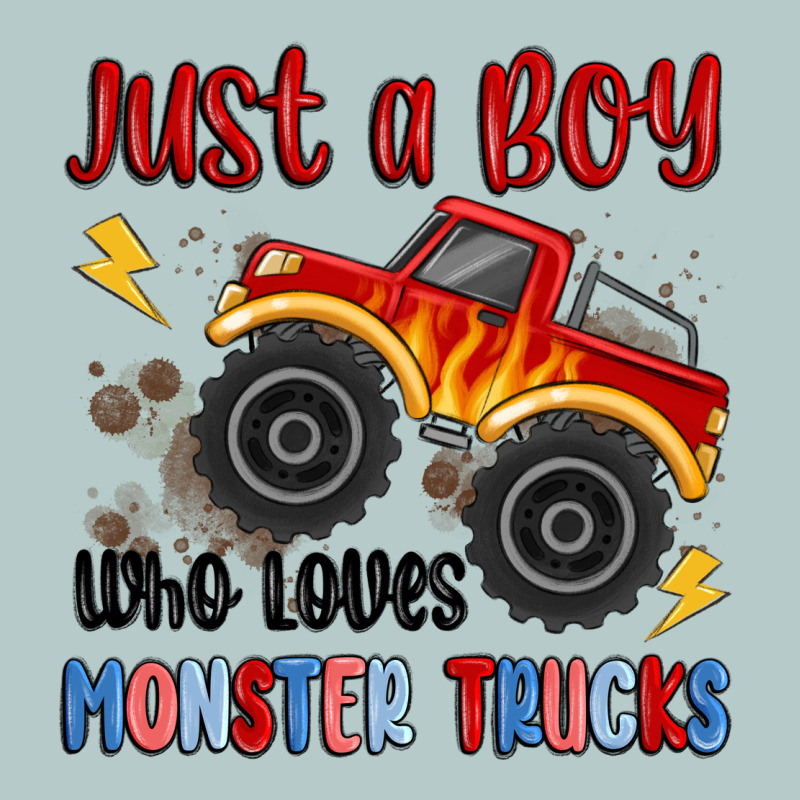 Just A Boy Who Loves Monster Trucks Heavy Core Tee by MaliasSmallBusiness | Teevron
