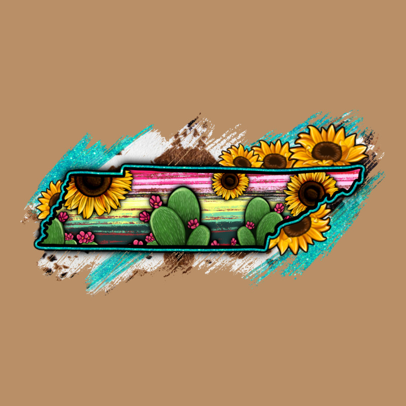 Tennessee Map Sunflower Cactus Serape Vintage Hoodie by RanaPortraitStore | Teevron