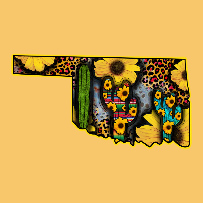 Western Oklahoma Map Sunflower Pattern Vintage Hoodie by Bettercallsaul | Teevron