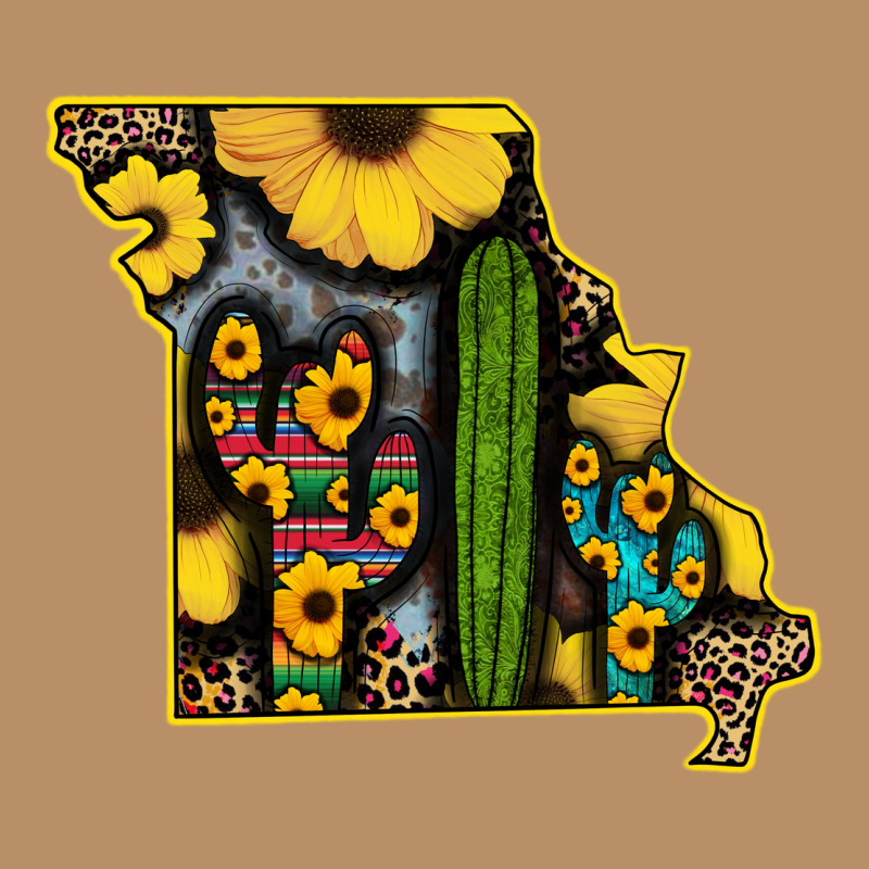 Western Missouri Map Sunflower And Cactus Pattern Vintage Hoodie by Bettercallsaul | Teevron