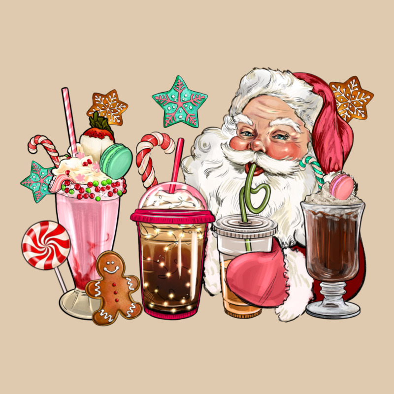 Pink Santa Christmas Santa Coffe Cups Heavyweight Sweatshirt by CowGirlArtShop | Teevron