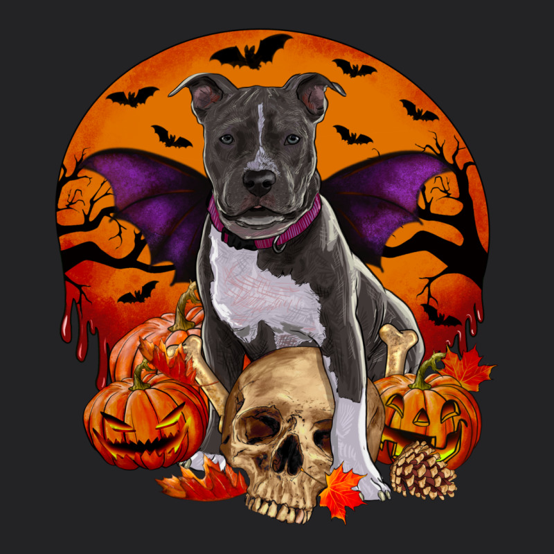 Halloween Pitbull Dog Vintage Tee by RanaPortraitStore | Teevron