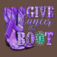 Give Cancer The Boot Purple Ribbon Long Sleeve Tee | Teevron