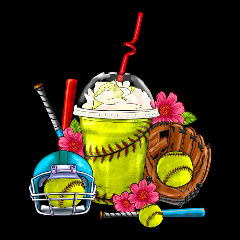 Softball Frappe Coffee Zipper Hoodie by FaDigitalArtStudio | Teevron