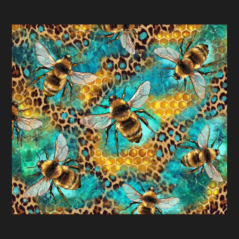 Honeycomb And Bees With Leopard Classic Tee by Artiststas | Teevron