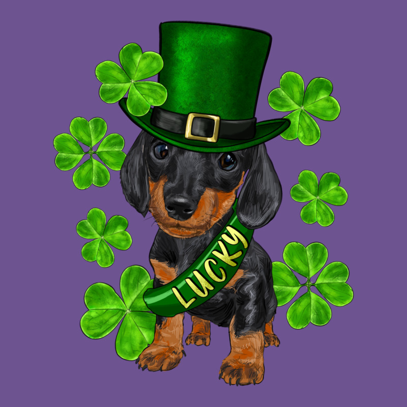 St. Patrick's Day Lucky Dachshund Puppy Vintage Tee by RanaPortraitStore | Teevron