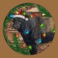 Black Angus Bull With Christmas Lights Vintage Tee | Teevron
