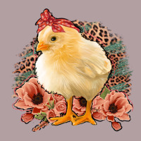 Chick With Flowers Leopard Background Vintage Hoodie | Teevron