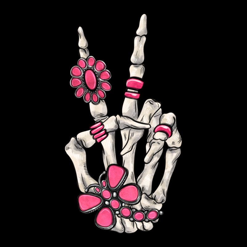 Pink Gemstone Peace Skeleton Hand Heavy Core Tee by MaliasSmallBusiness | Teevron