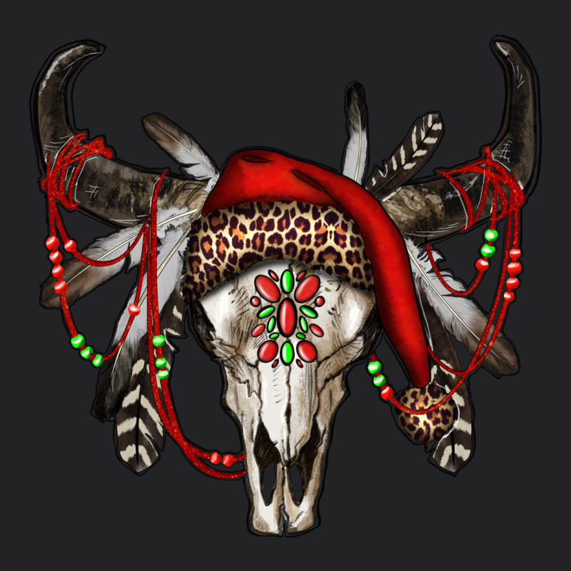 Western Christmas Bull Skull Vintage Tee by RanaPortraitStore | Teevron