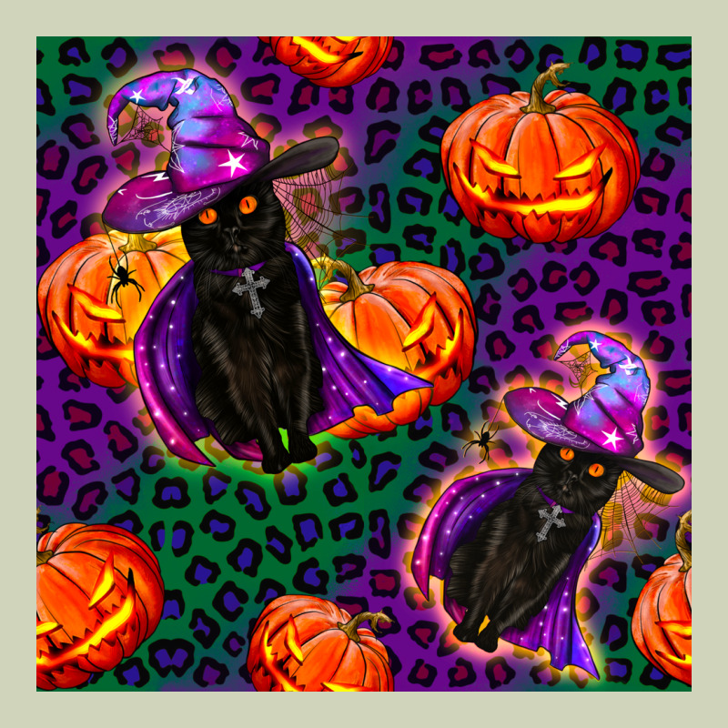 Witchy Cat And Pumpkins Seamless Paternal Heavyweight Hoodie by BundleAndBundleShop | Teevron