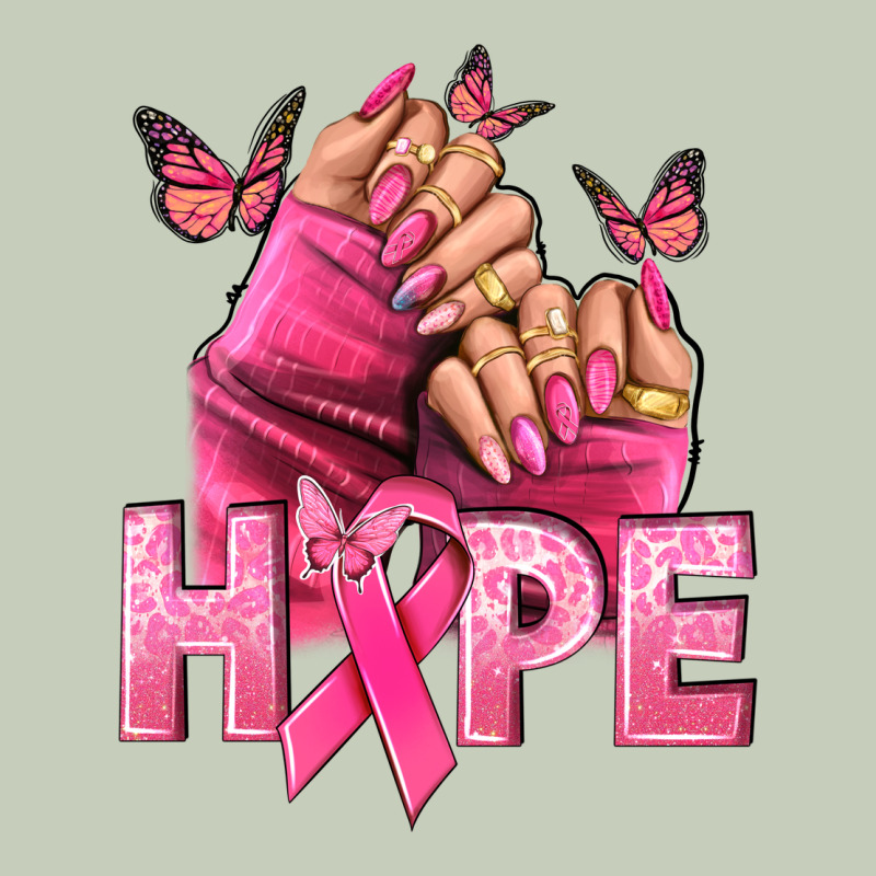 Hope Breast Cancer Caucasian Hand Nails Ladies Tee by NancyCooperArtShop | Teevron