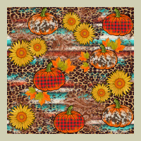 Pumpkin Plaid Sunflower Seamless Heavy Core Tee | Teevron