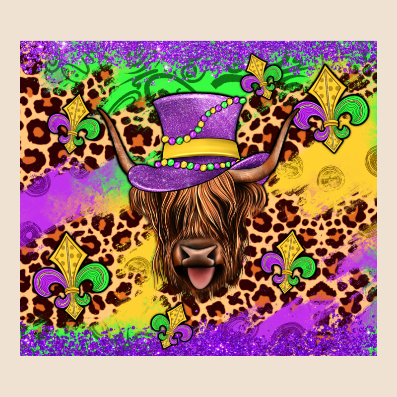 Highland Cow Mardi Gras Tumbler Urban Heavy Tee by JahusDesignShop | Teevron