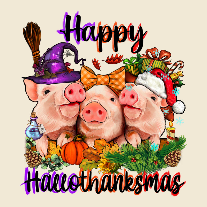 Happy Hallothanksmas Pigs Ladies Tee by NancyCooperArtShop | Teevron