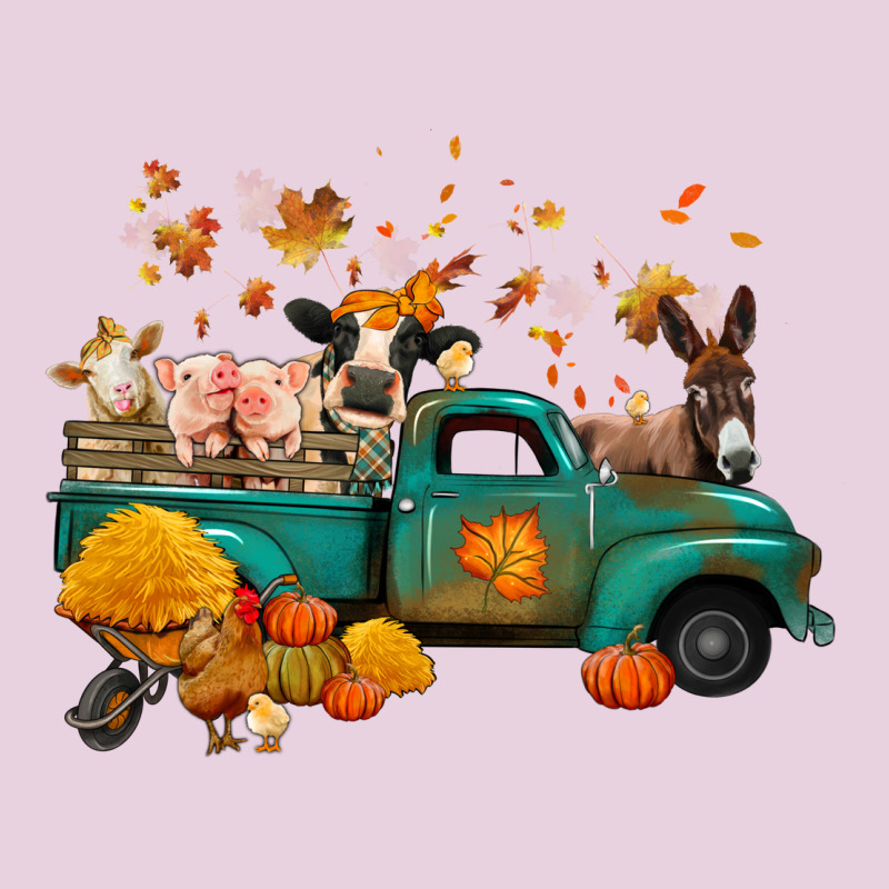 Fall Farm Animals Truck Nancy Ladies Tee by NancyCooperArtShop | Teevron