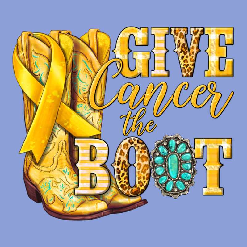 Give Cancer The Boot Childhood Cancer Long Sleeve Tee by NancyCooperArtShop | Teevron