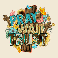 Pray Wait Trust Crosses Christian Premium Tee | Teevron