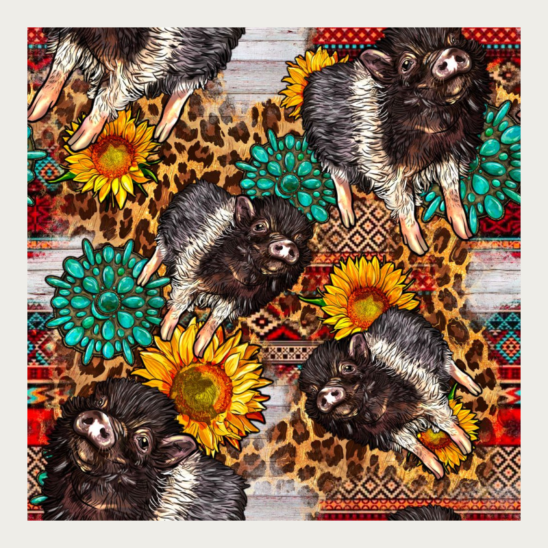 Baby Hampshire Pig Sunflowers Seamless Pattern Zipper Hoodie by FaDigitalArtStudio | Teevron