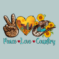 Peace Love Country Cowhide Cowboy Hat Heavy Core Tee | Teevron