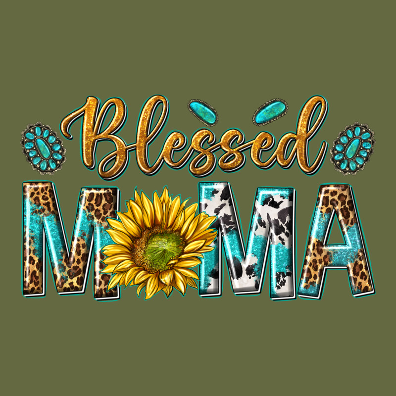 Western Blessed Mama With Leopard And Sunflower Long Sleeve Tee by texasbilliewilder | Teevron