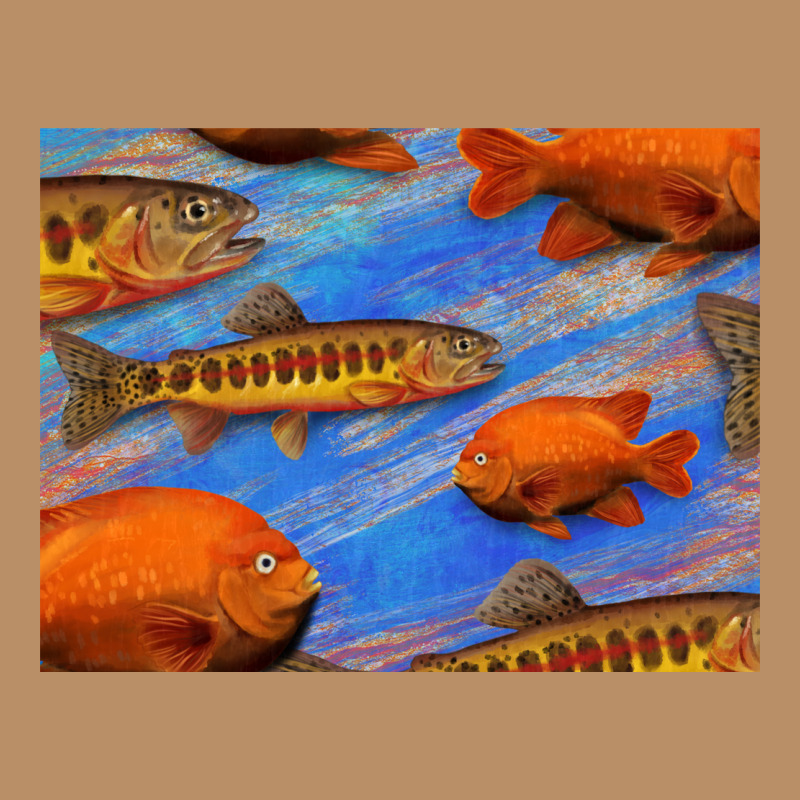 California Golden Trout Garibaldi Fish Background Vintage Hoodie by Bettercallsaul | Teevron