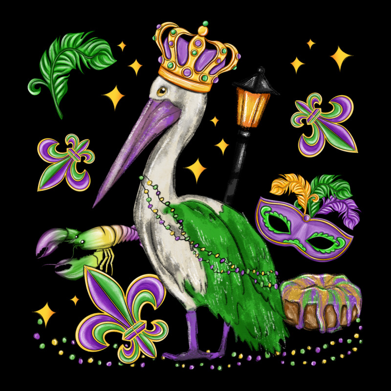 Mardi Gras Pelican Ladies Tee by MaliasSmallBusiness | Teevron