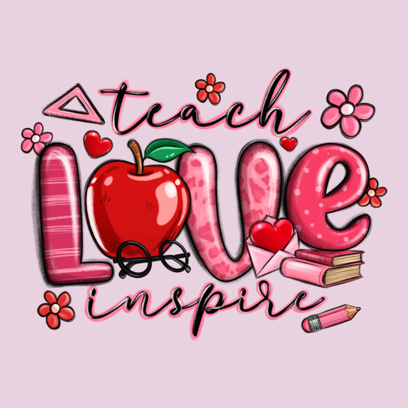 Teach Love Inspire Valentines Day Ladies Tee by MaliasSmallBusiness | Teevron