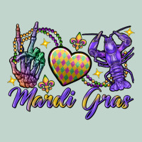 Peace Love Crawfish Mardi Gras Skeleton Hand Zipper Hoodie | Teevron