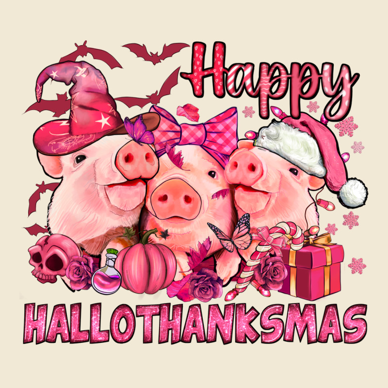 Happy Hallothanksmas Pigs Pink Ladies Tee by NancyCooperArtShop | Teevron