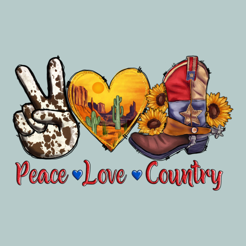 Peace Love Country American Texas Flag Boots Heavy Core Tee by AdoDesignShop | Teevron