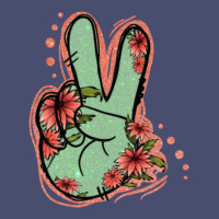 Green Glitter Floral Peace Sign Vintage Tee | Teevron