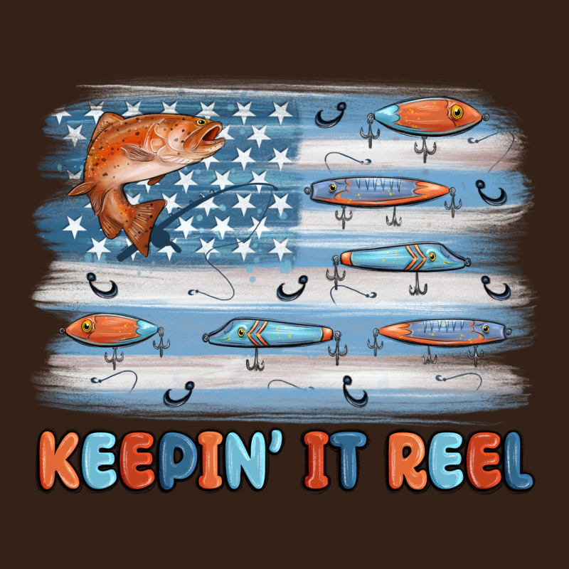Fishing Lure Flag Keepin' It Reel Heavy Core Tee by MaliasSmallBusiness | Teevron
