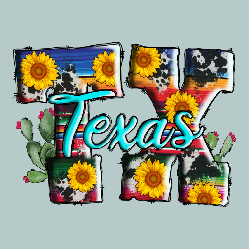 Texas Tx Serape Sunflower Cowhide Heavy Core Tee by AdoDesignShop | Teevron