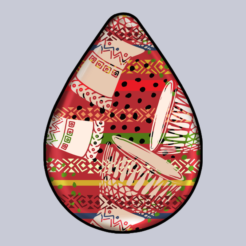 African Fabric Pattern Teardrop Earrings 3 Heavyweight Hoodie by BundleAndBundleShop | Teevron