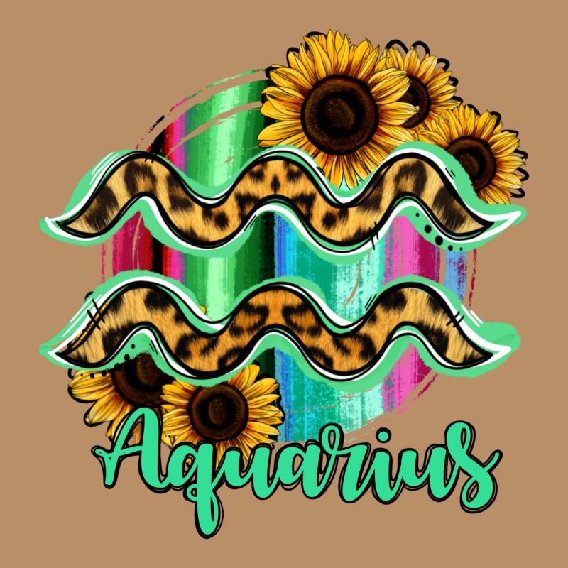 Aquarius Zodiac Sign Sunflower Leopard Serape Vintage Hoodie by RanaPortraitStore | Teevron