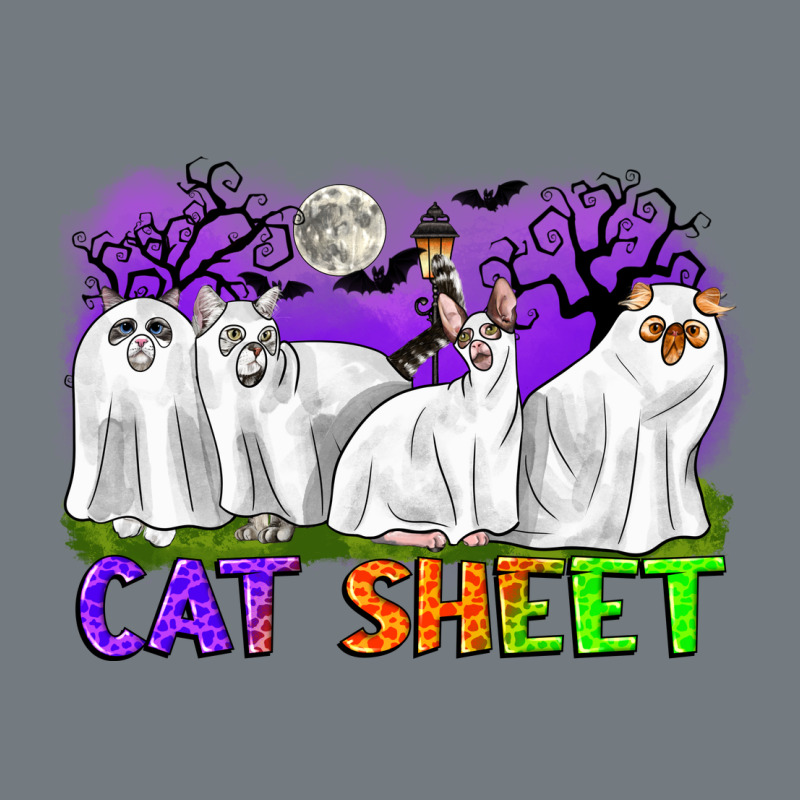 Cat Sheet Ghost Cats Halloween Heavyweight Sweatshirt by CowGirlArtShop | Teevron