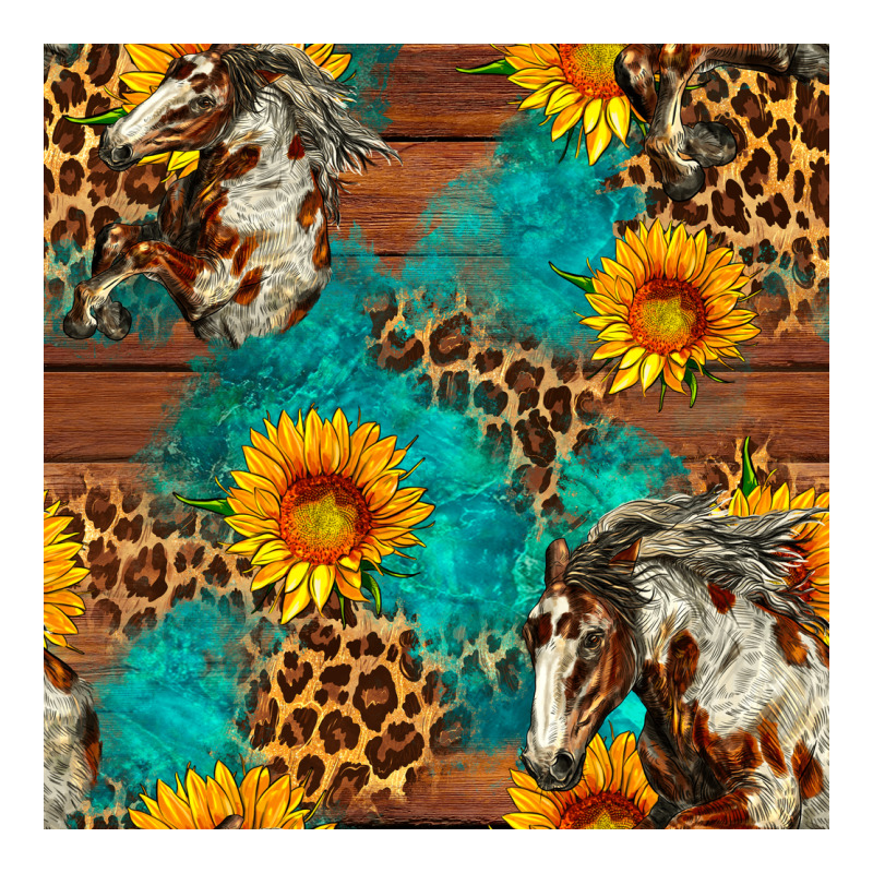 Western Horse And Sunflower Seamless Pattern Zipper Hoodie by FaDigitalArtStudio | Teevron