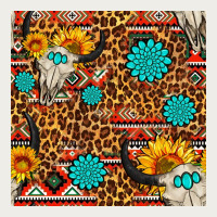 Western Aztec Bull Skull Seamless Pattern Zipper Hoodie | Teevron