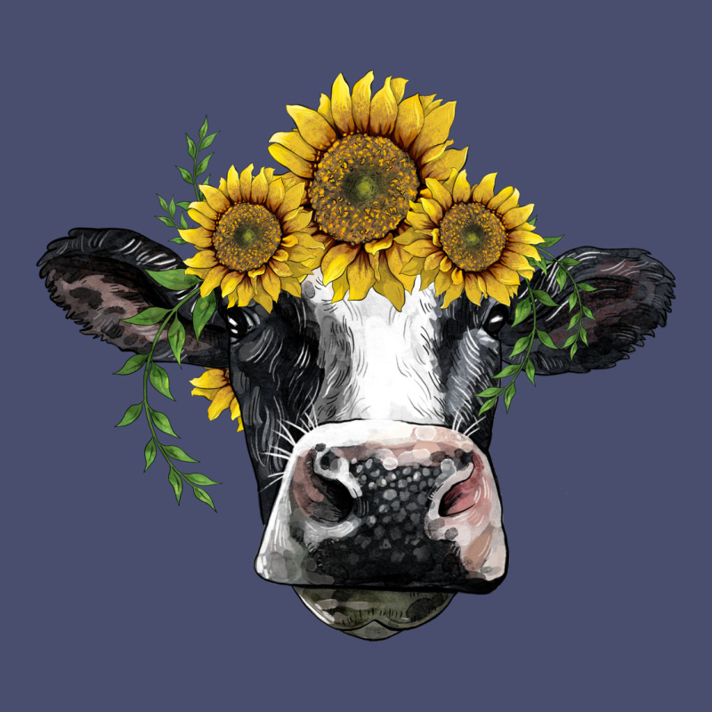 Holstein Cow With Sunflower Vintage Tee by BarkalooDesign | Teevron