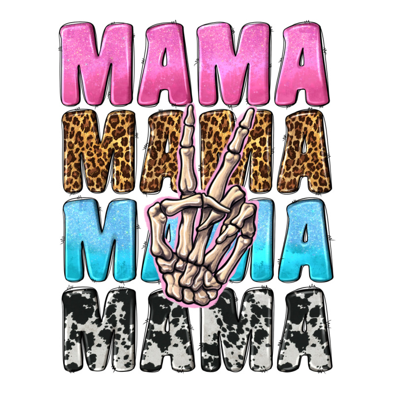 Mama Skeleton Peace Leopard Pattern Premium Tee by NancyCooperArtShop | Teevron