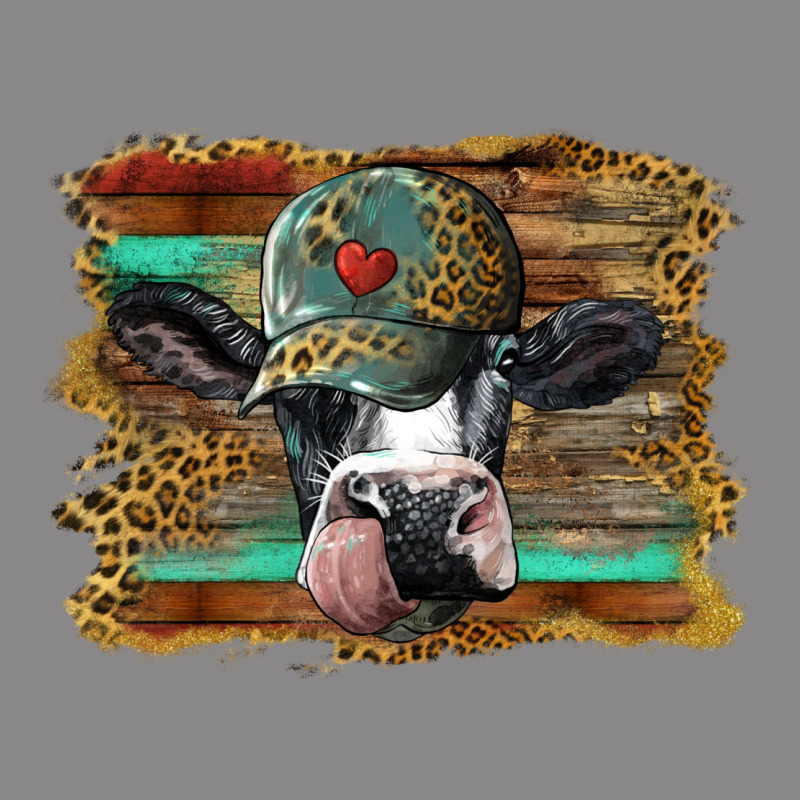 Holstein Cow With Cap And Leopard Background Vintage Tee by BarkalooDesign | Teevron