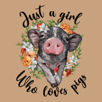 Just A Girl Who Loves Pigs Floral Wreath Vintage Tee | Teevron