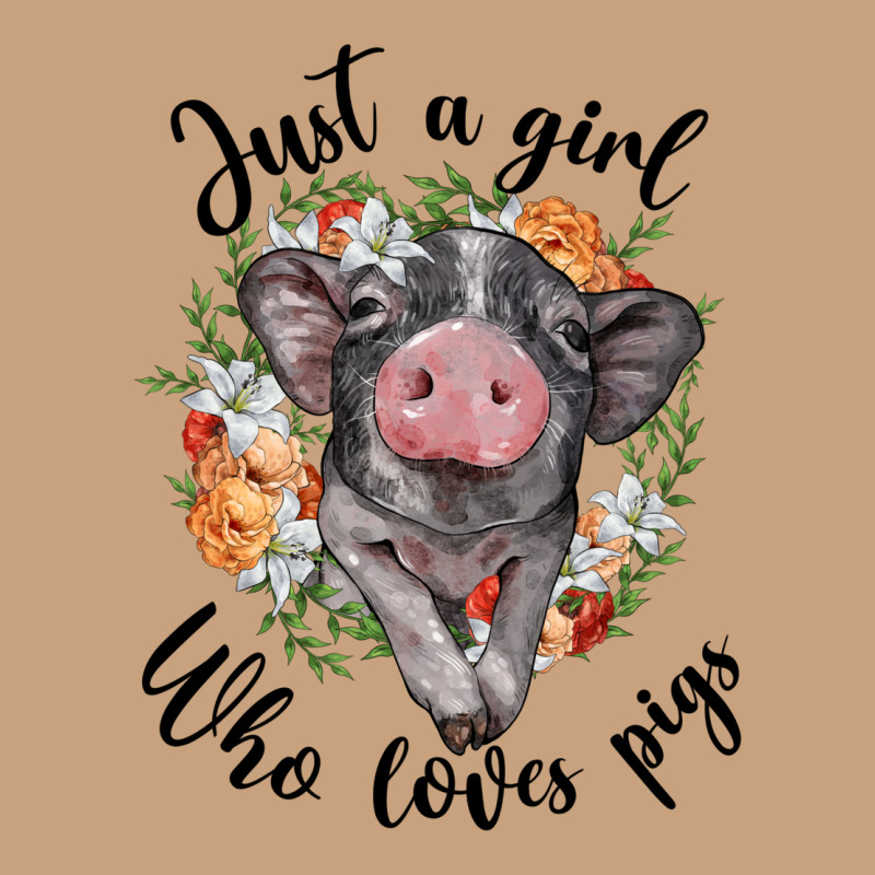 Just A Girl Who Loves Pigs Floral Wreath Vintage Tee by BarkalooDesign | Teevron