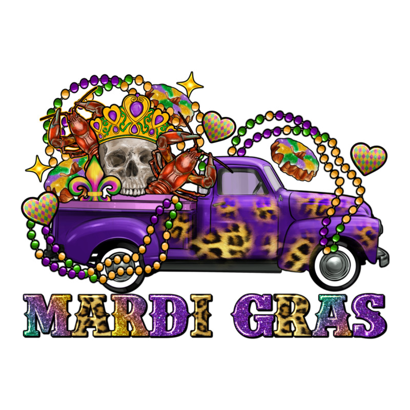Mardi Gras Skull Truck Zipper Hoodie by FaDigitalArtStudio | Teevron