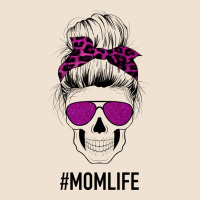 Purple Glitter, Leopard Patterned Mom Skull Urban Heavy Tee | Teevron